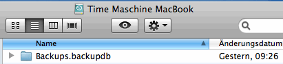 Time Machine - Start des Backups