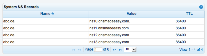 DNS-Made-Easy – System NS Records